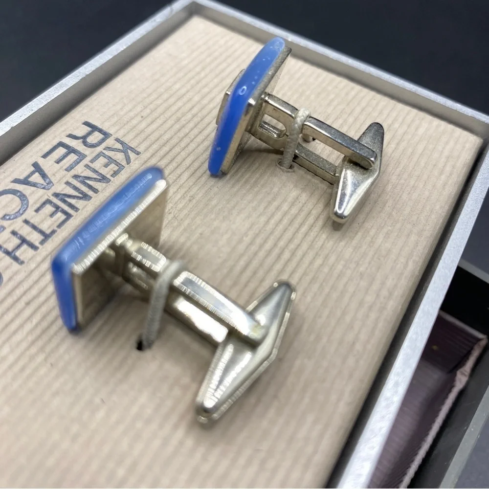 Kenneth Cole Reaction Blue & Silver Cuff Links